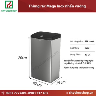 Thùng rác Fitis  Mega nhấn 40 lít STL2