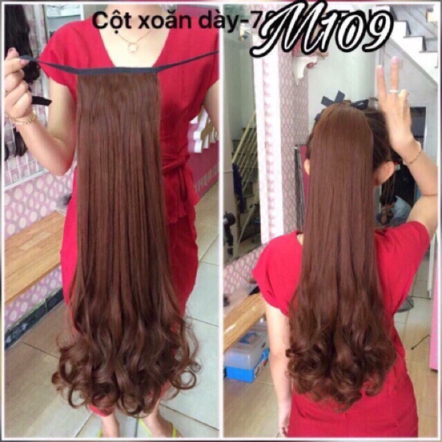 tóc Cột xoăn đuôi cao cấp chịu nhiệt-65 cm-ảnh thật