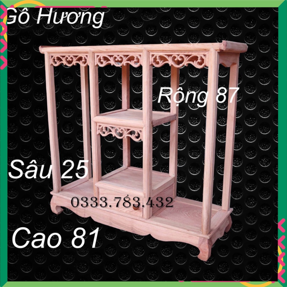KỆ GỖ CHỮ NHẬT TRANG TRÍ PHÒNG KHÁCH GỖ HƯƠNG CAO 80X87X25