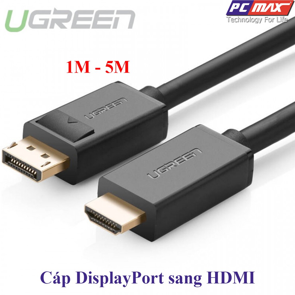 Cáp DisplayPort to HDMI hỗ trợ 1920x1200 dp to hdmi Ugreen dài 1m 2m 3m 5m UGREEN DP101 - Hàng chính hãng