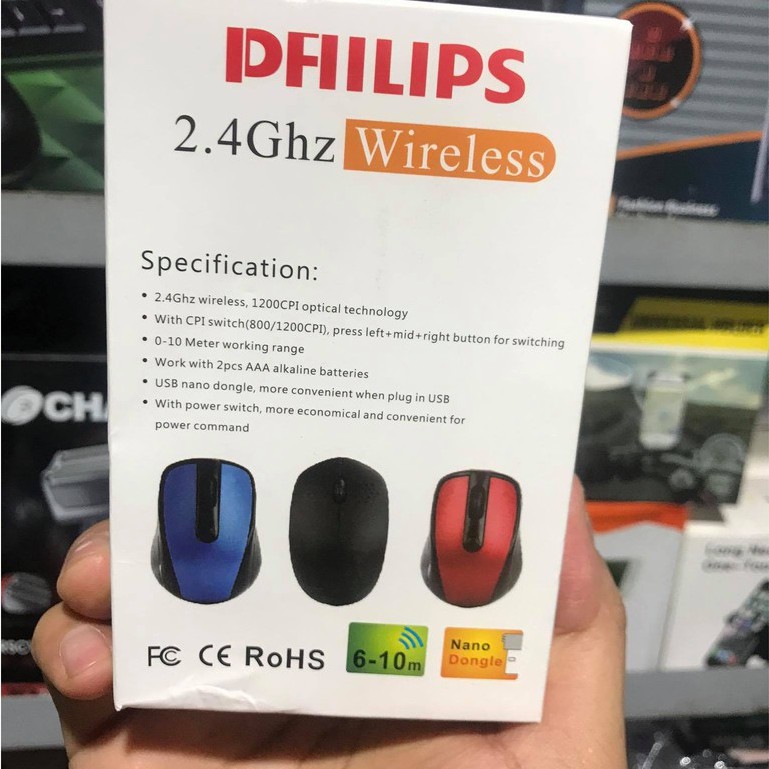 Chuột không dây, chuột máy tính không dây Philips 2.4 Ghz Wireless siêu bền, baoe hành 12 tháng 1 đổi 1