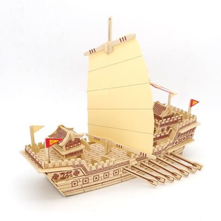 Đồ chơi lắp ráp gỗ 3D Mô hình Thuyền mái Chèo AW-023