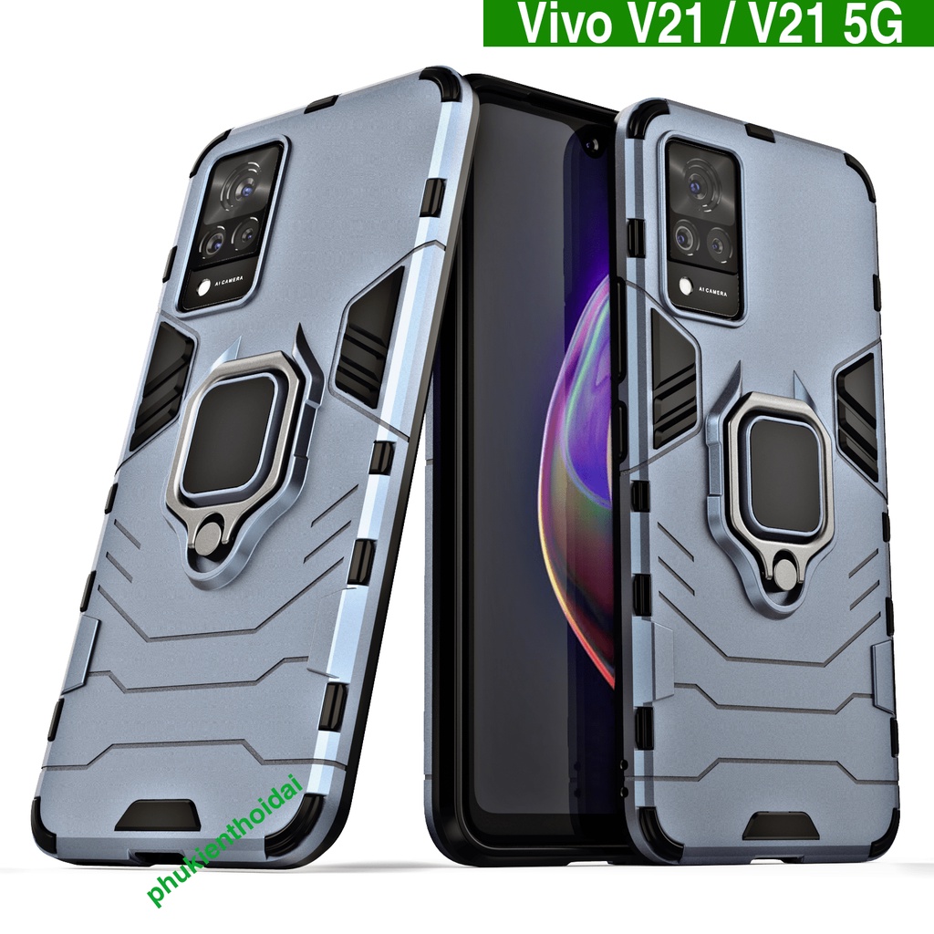 Ốp lưng Vivo V21 / Vivo V21 5G dùng chung Iron Man Iring chống sốc giá đỡ xem phim kiêm nhẫn hút ô tô