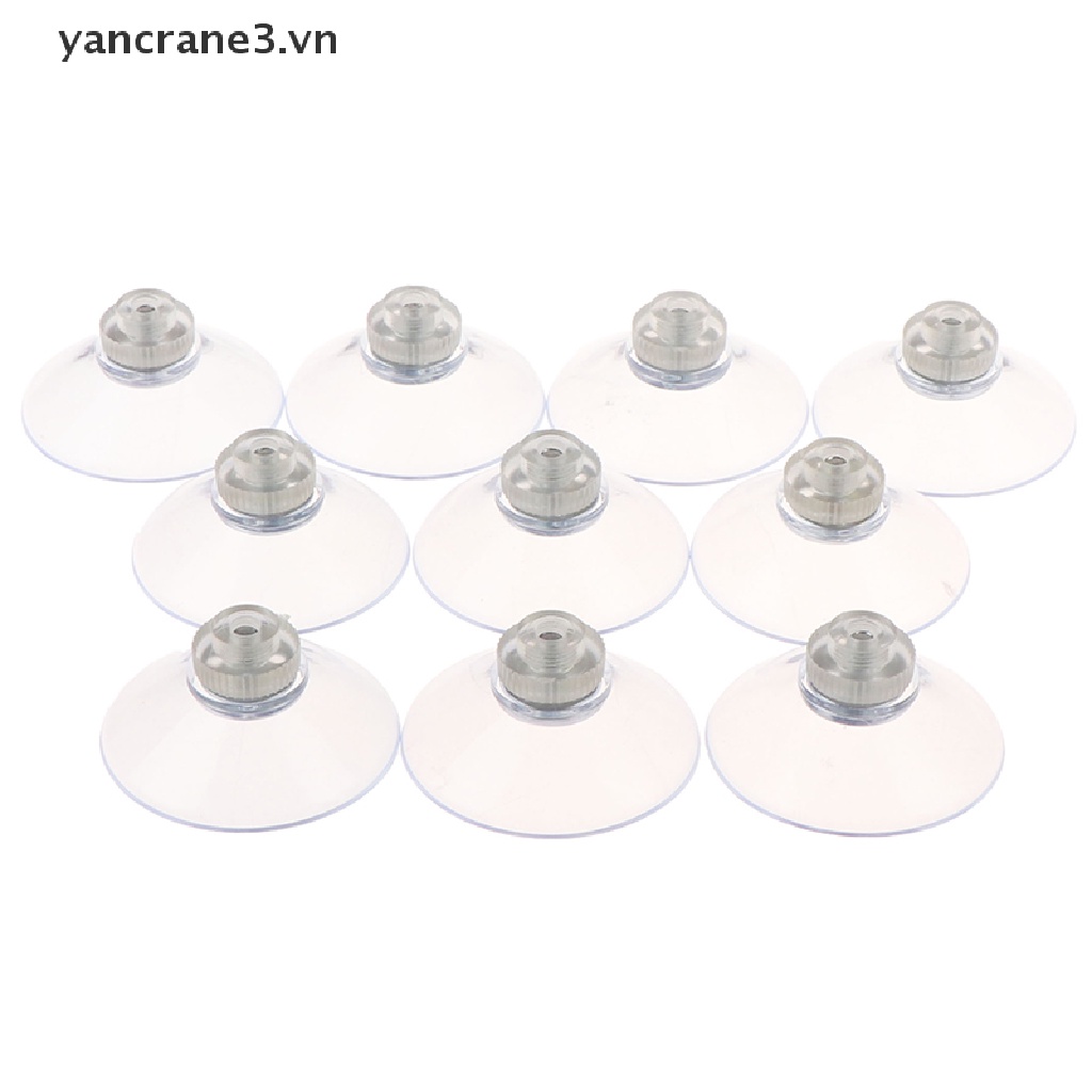 Bộ 10 Núm Hút Chân Không 40mm M4 Có Đai Ốc Trong Suốt