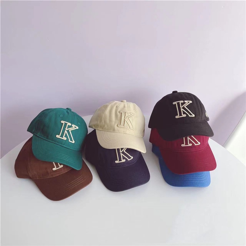 Mũ Lưỡi Trai Thêu Chữ K Phong Cách Nhật Bản Cá Tính Cho Bé