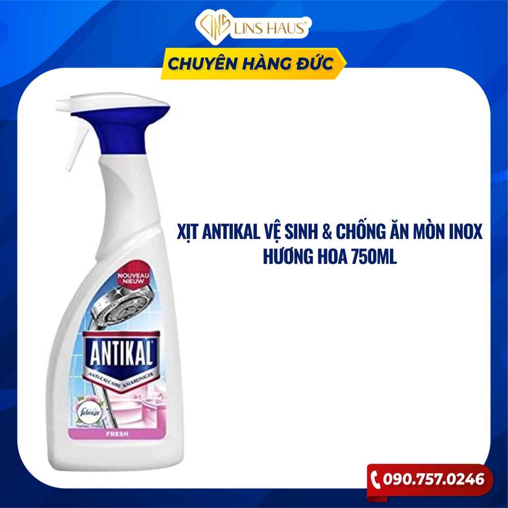 CHAI XỊT ANTIKAL VỆ SINH & CHỐNG ĂN MÒN INOX 750ml