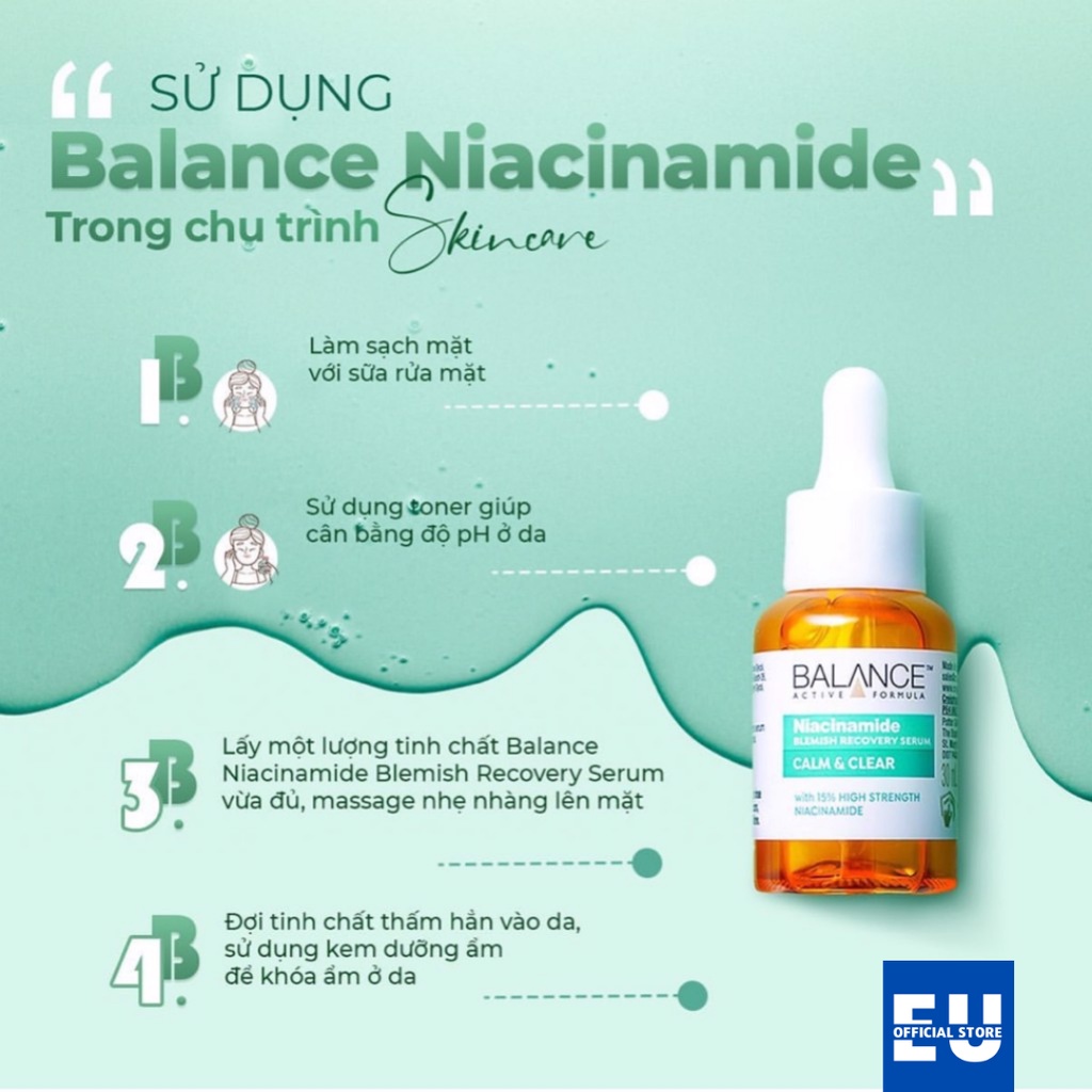 Serum giảm mụn mờ thâm Balance Active Formula Niacinamide 15% Blemish Recovery Serum 30ml