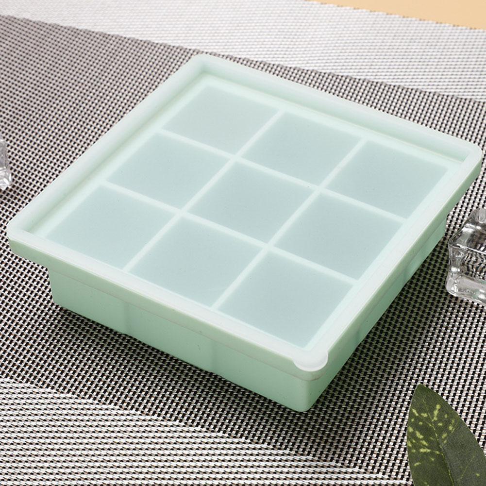 Khay silicone làm đá 9 ngăn có nắp đậy tiện dụng K6P2