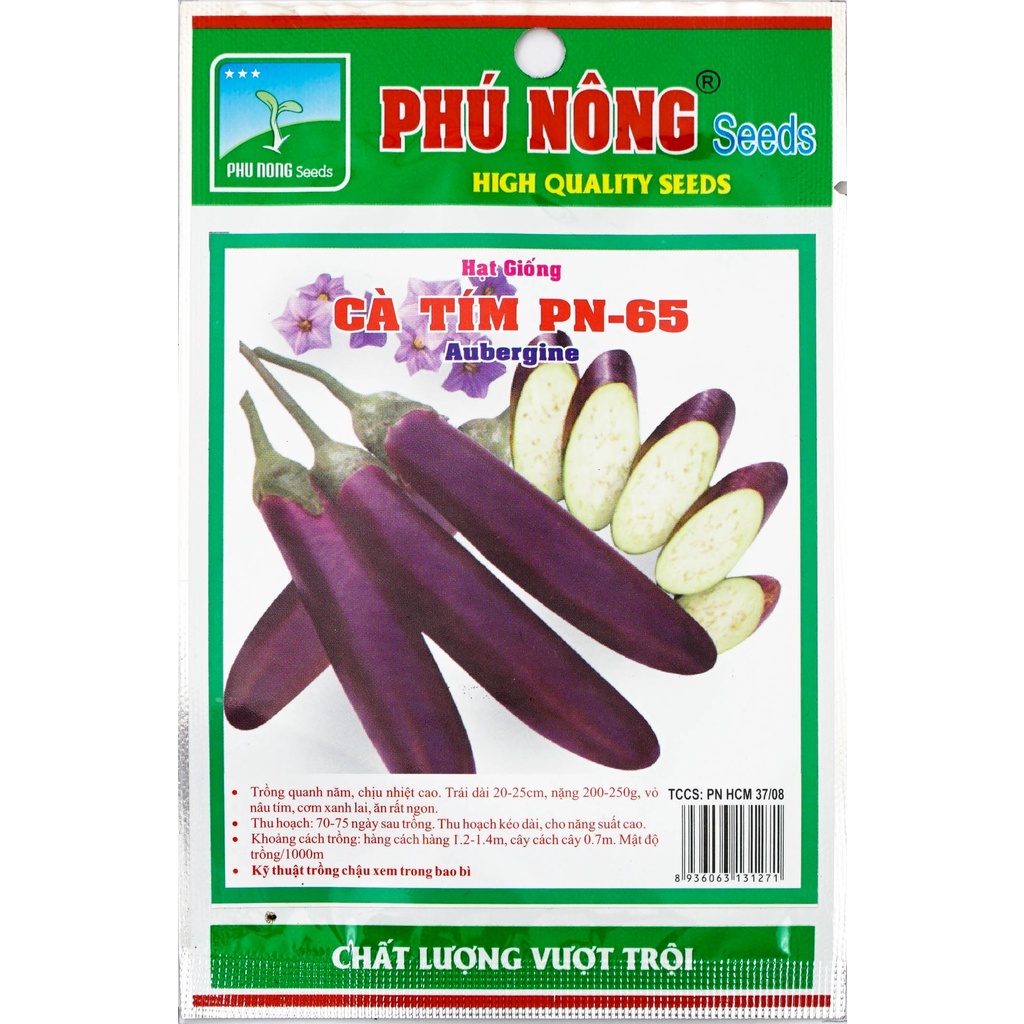 Hạt Giống Cà Tím Dài Cao Sản Phú Nông- Gói 0.2gr (HPN-064)