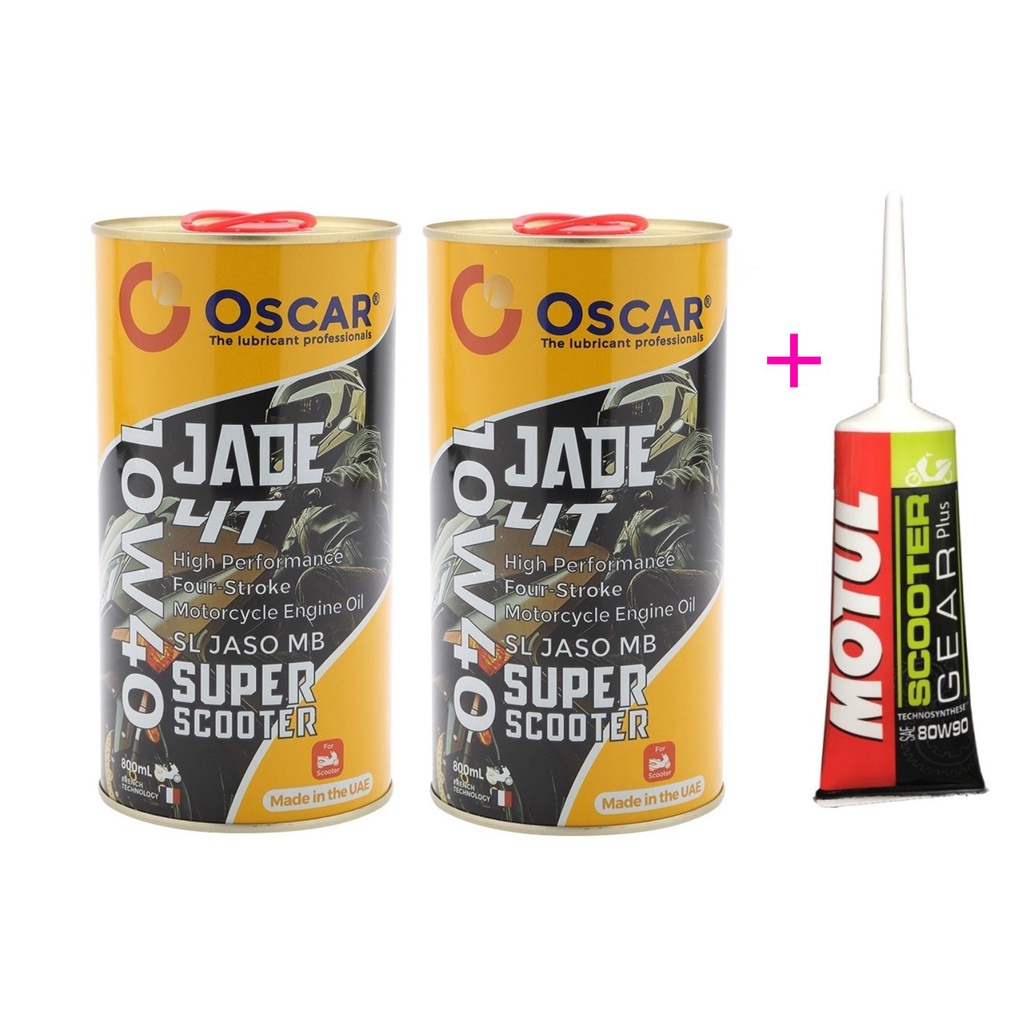 [Combo 2 lon + Lap Motul ] Nhớt Oscar full tổng hợp 10W40 800ml tay ga Chính Hãng