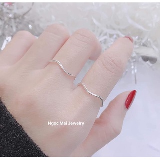 Nhẫn sóng chuẩn bạc ta dày dặn phong cách - Ngọc Mai Jewelry