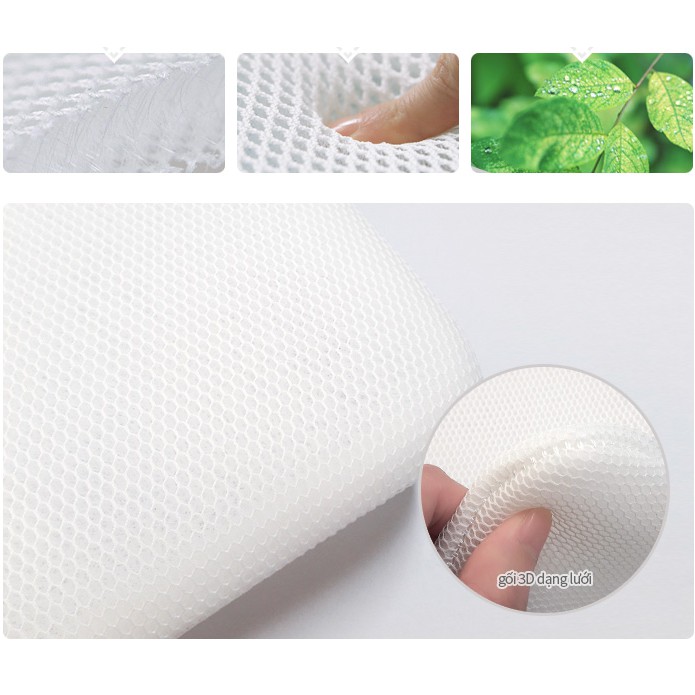 Gối lưới cho bé sơ sinh 3D Airmesh có thể điều chỉnh độ cao phù hợp nhập khẩu Bonitabebe Hàn Quốc