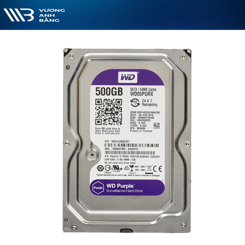 Ổ Cứng HDD 2TB WD Purple chuyên CAMERA CTY- Bảo hành 24 tháng