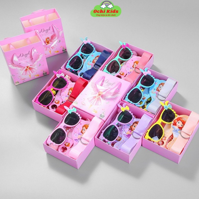 Set quà tặng 28 phụ kiện cài tóc trang điểm cho bé, bộ gương lược + kính + cài tóc + buộc tóc Ochi kids