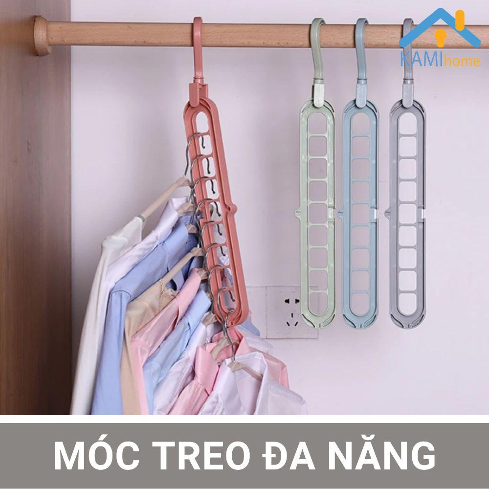 Móc nhựa treo quần áo gập gọn loại 9 lỗ có thể xoay nhiều hướng mã 70051