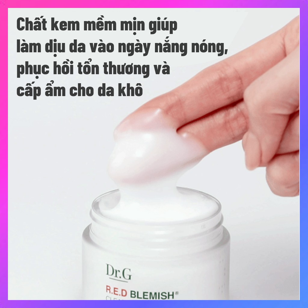 OnePick) Kem dưỡng ẩm chứa chiết xuất rau má làm dịu da  Điều trị mụn trứng cá [Dr.G Red Blemish Clear Soothing Cream 70ml]