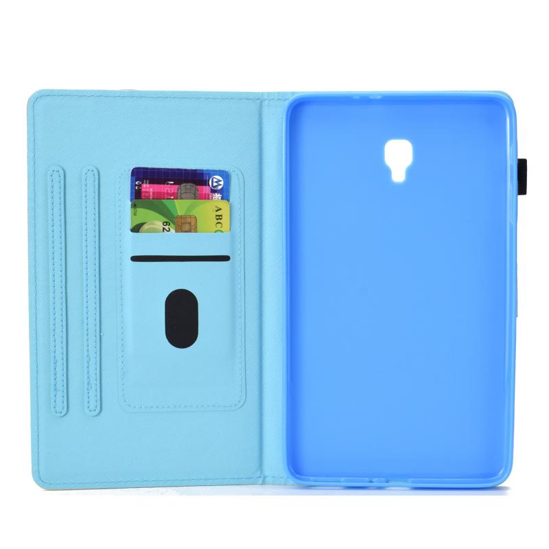 Ốp lưng nắp gập mềm chống sốc + trượt in hình mèo hoạt hình cho Samsung Galaxy Tab A 8.0 2017 T380 T385