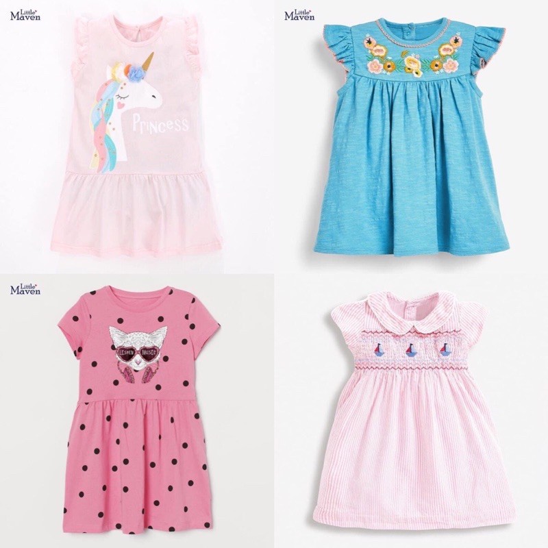 Váy bé gái Little Maven váy thun cotton chất đẹp