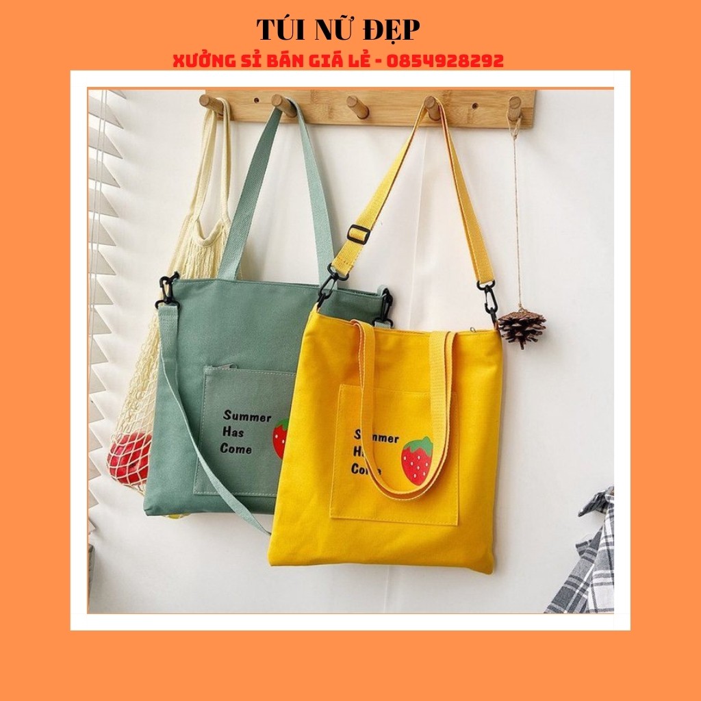 Túi tote đẹp rẻ[Freeship] Túi xách nữ vải canvas đeo vai tote cho học sinh sinh viên