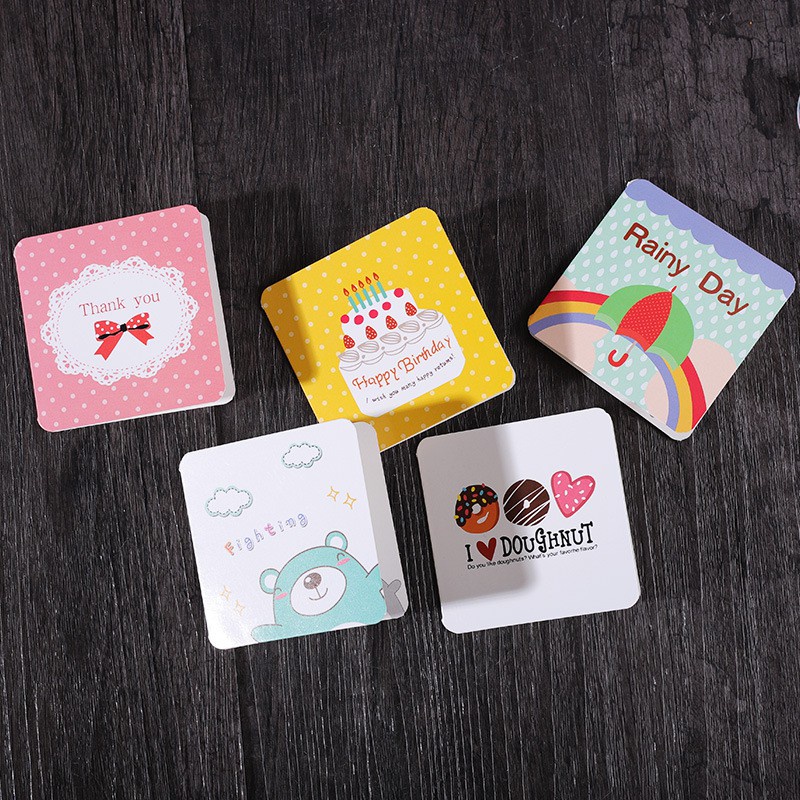 Set thiệp cảm ơn sinh nhật valentine cute nhiều mẫu khác nhau (set 5 - 10)