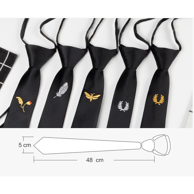 Cà vạt Nam cao cấp bản nhỏ 6cm chất liệu lụa thêu họa tiết, cavat phong cách Hàn Quốc trẻ trung