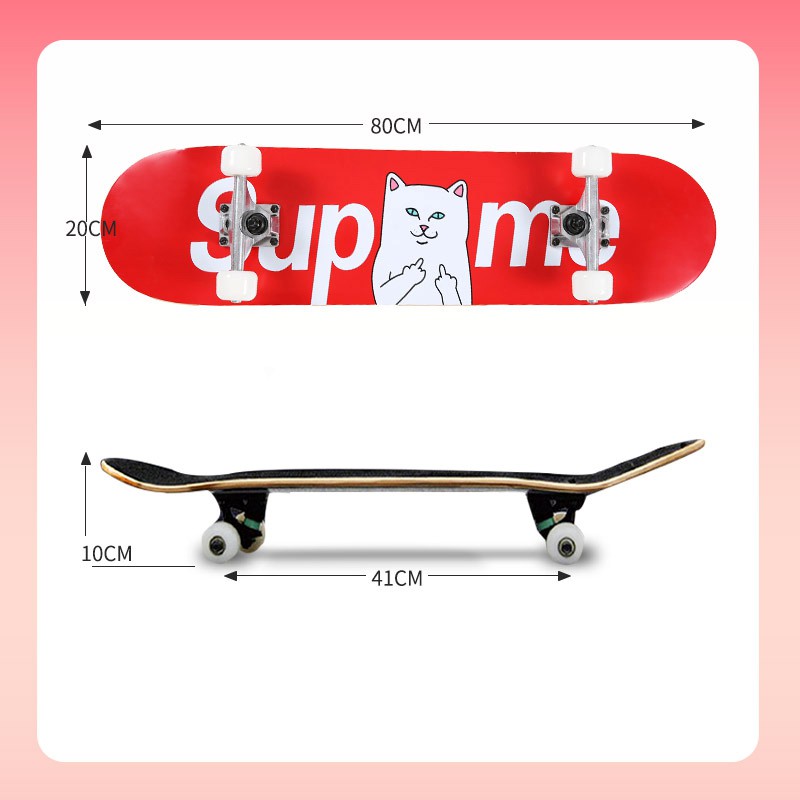 Ván trượt Supreme mặt nhám skateboard chất liệu gỗ phong ép cao cấp 7 lớp mặt nhám
