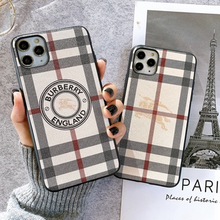 Ốp lưng da imd họa tiết dành cho iphone burberry - n2558