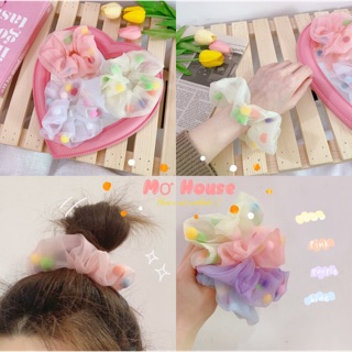 Cột tóc scrunchies Pom Pom