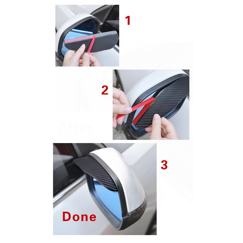 Bộ 2 tấm che mưa bằng PVC chất lượng cho gương chiếu hậu xe hơi BMW Suzuki Ford Toyota Honda Audi Kia Renault Opel