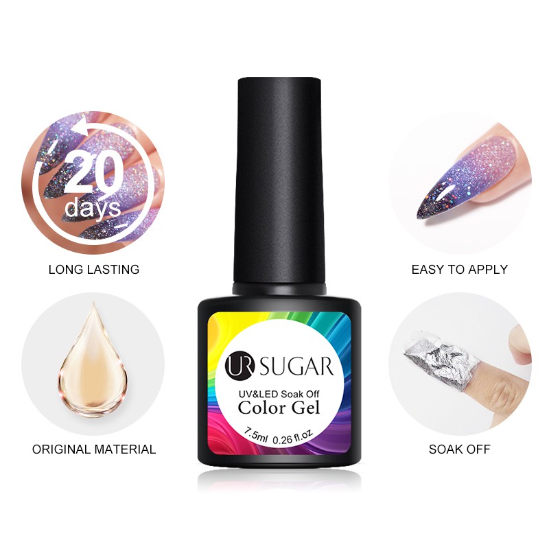 UR SUGAR Sơn Móng Tay Kim Tuyến Đổi Màu Ur Sugar 7.5ml