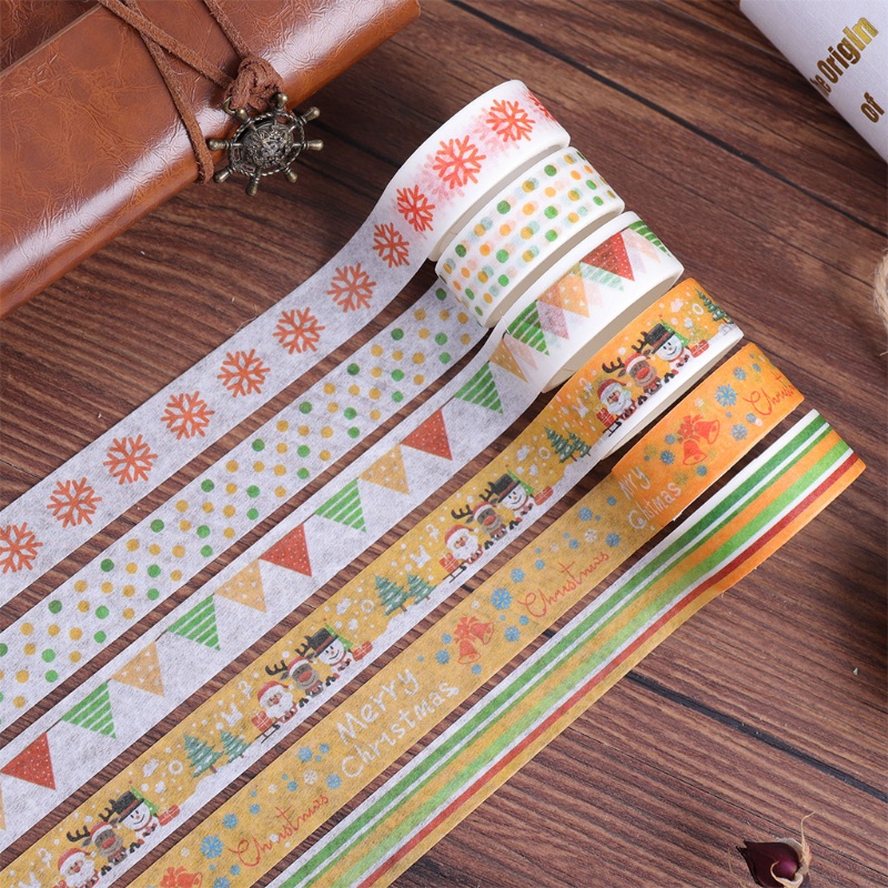 Set 24 Cuộn Băng Dính Washi Họa Tiết Giáng Sinh Trang Trí Thủ Công Đa Ứng Dụng