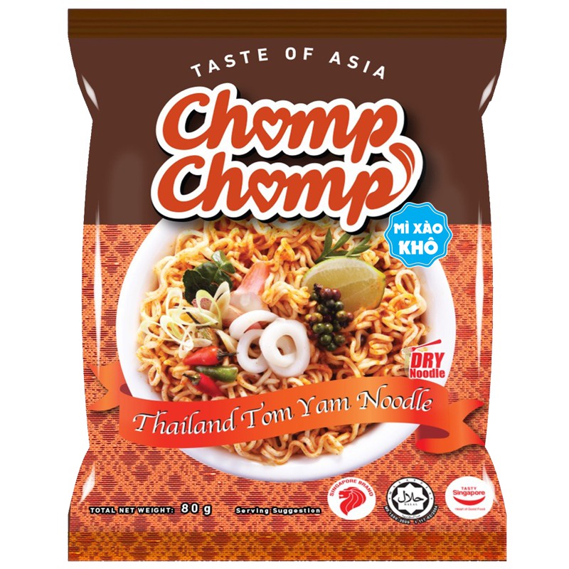 Mì Chomp Chomp - Vị Tôm Yam kiểu Thái Lan, gói 80gram, nhập khẩu 100%