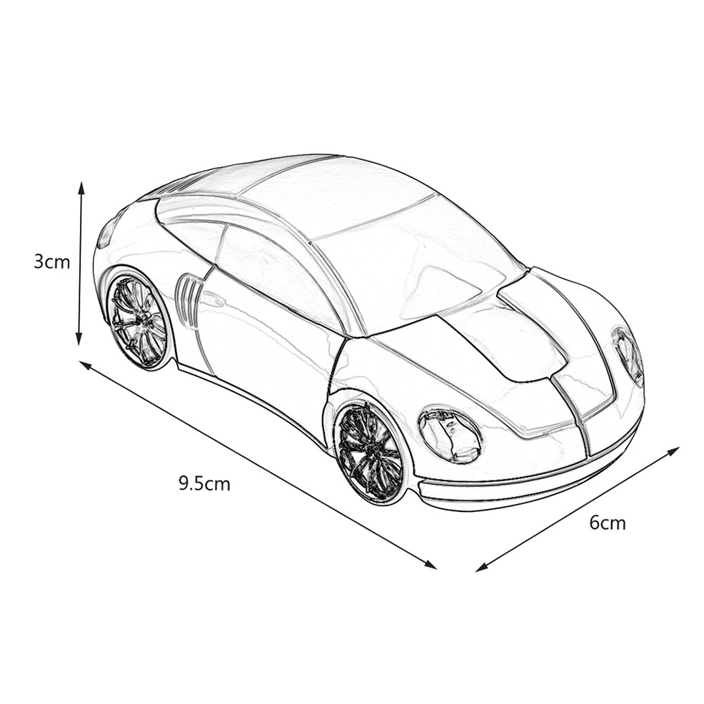 Chuột quang không dây thiết kế hình xe hơi sáng tạo 2.4ghz 1600dpi
