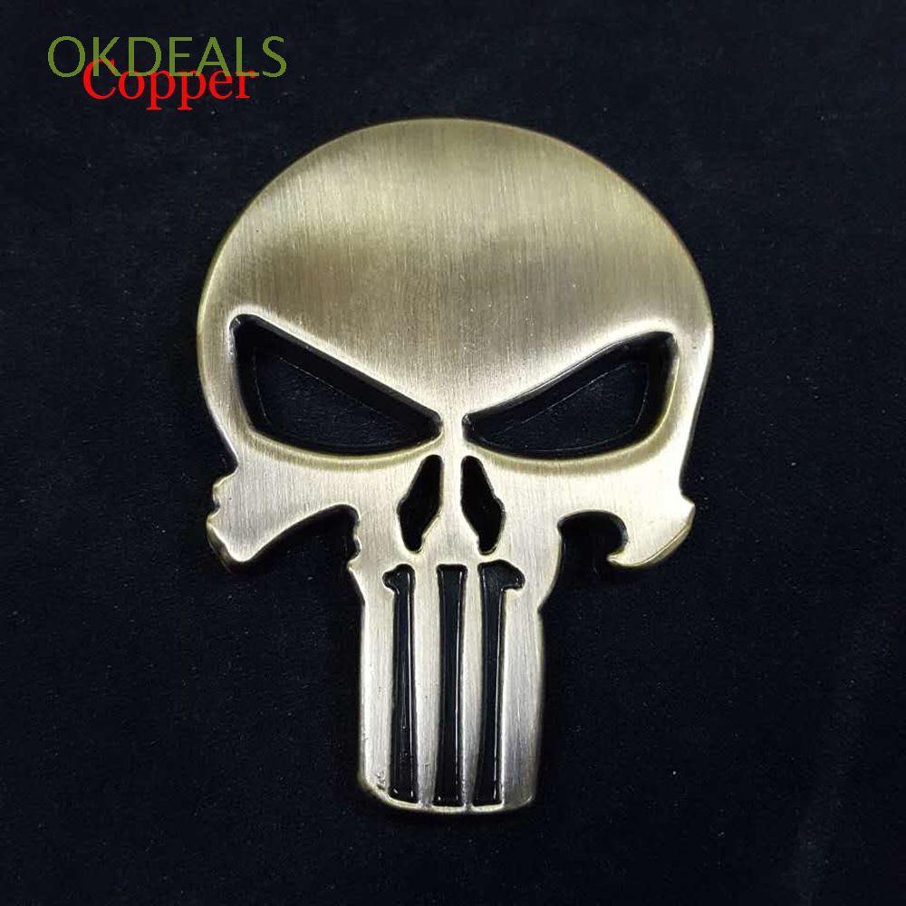 Hình dán xe motô 3D decal kim loại hình Punisher