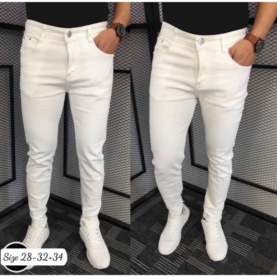 QUẦN JEAN NAM TRẮNG BASIC FORM SKINNY FIT CHÂN MR SMILE 99 SHOP đẹp ྇