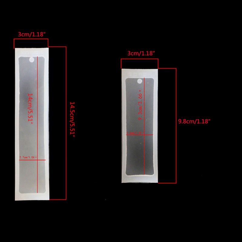Bộ 2 Khuôn Silicon Trong Suốt Hình Chữ Nhật Dùng Làm Thẻ Đánh Dấu Sách