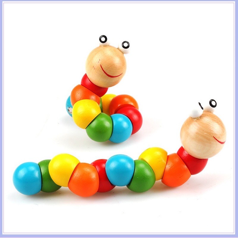 Sâu gỗ uốn dẻo nhiều màu sắc rèn luyện kỹ năng ho bé