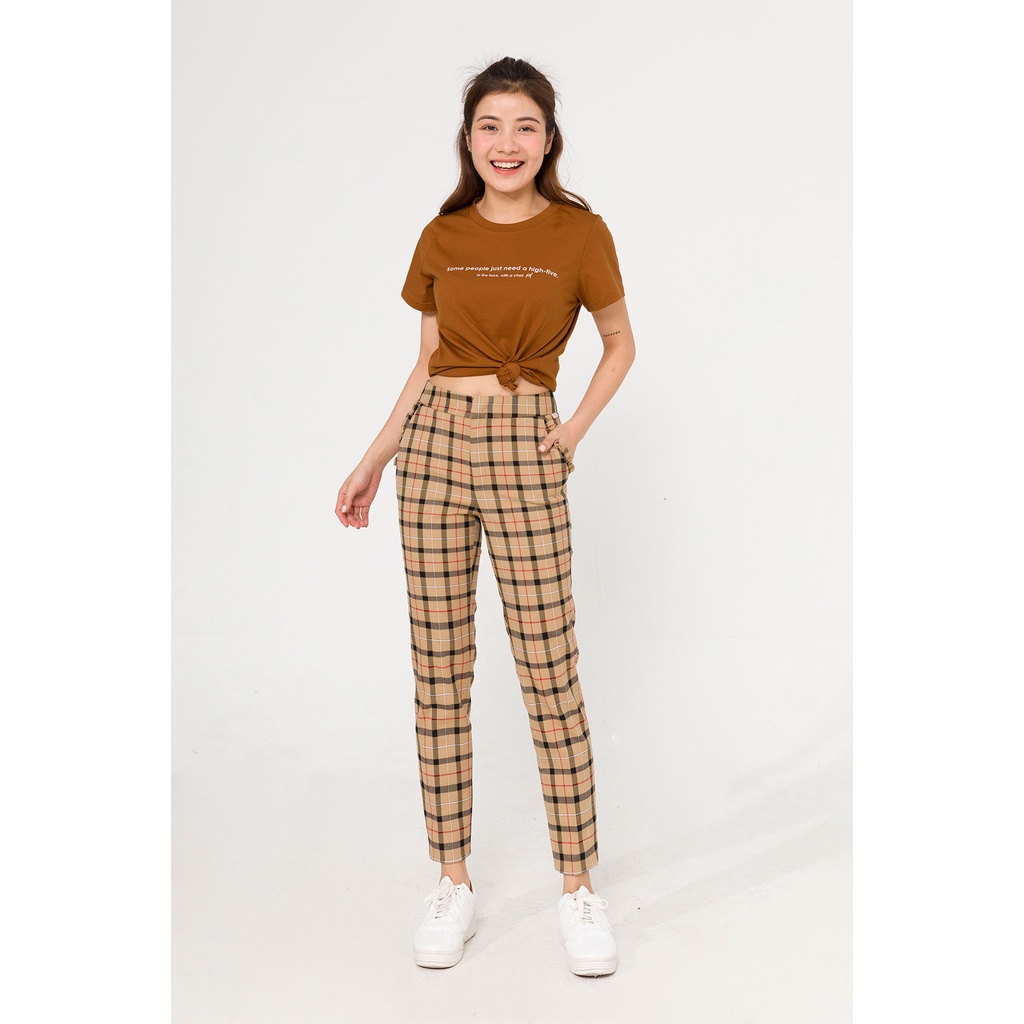 Quần Baggy Kẻ Caro Túi Kẹp Bèo Vienne Tran M64T20Q003