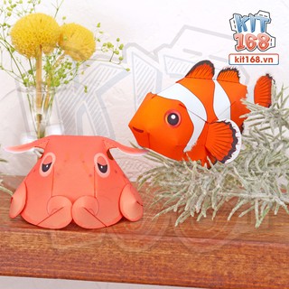 Mô hình giấy động vật Cá Hề & Umbrella Octopus Mini