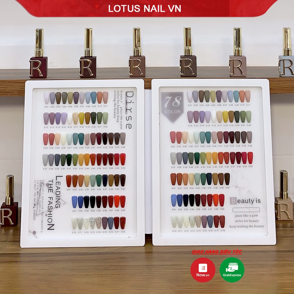 Sơn gel Dirse 78 màu hotrend 2022 nhập khẩu từ Japan tặng kèm bảng màu + base + top