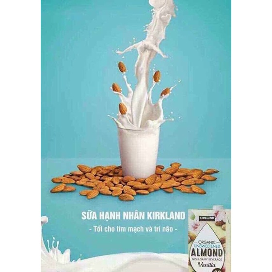 🥛 Thùng 6 Hộp Sữa Hạnh Nhân Hương Vani Kirkland Organic Unsweetened Almond Non-Dairy Beverage Vanilla 5,676ml 🥔