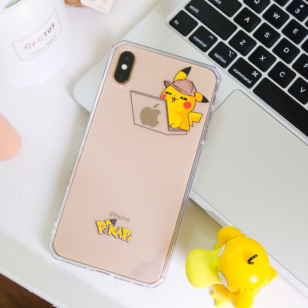 Ốp iPhone PikaMac (Pikachu dùng Macbook): Silicon trong, chống sốc bảo vệ máy hiệu quả | BigBuy360 - bigbuy360.vn