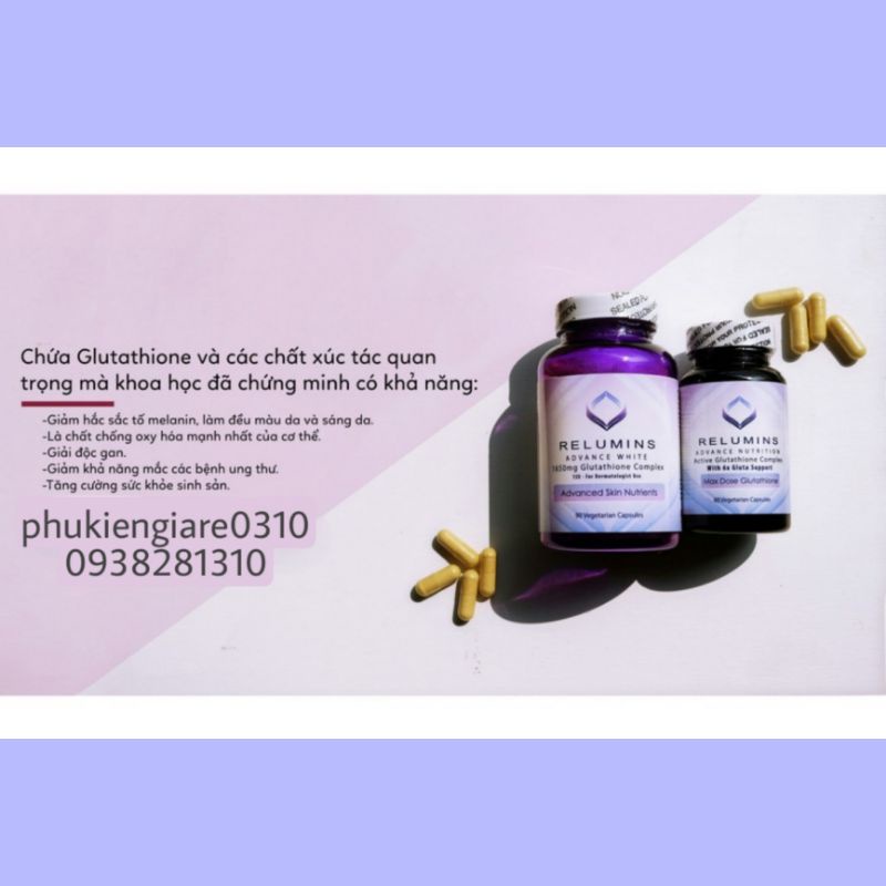 Relumins Advance White 1650mg Glutathione Viên Uống Trắng Da 90v | Thế Giới Skin Care