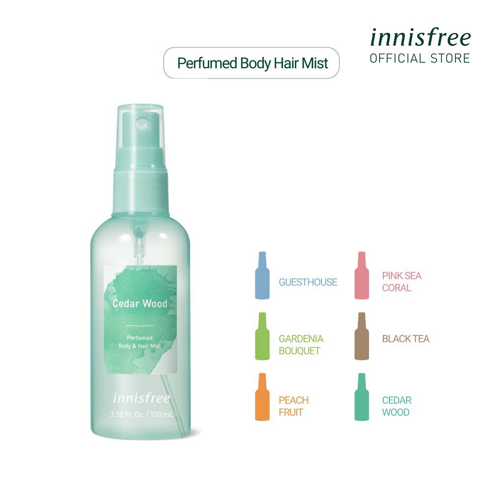 [Mã COSIFSBD giảm 10% đơn 400K] Xịt thơm toàn thân innisfree Perfumed Body & Hair Mist 100ml