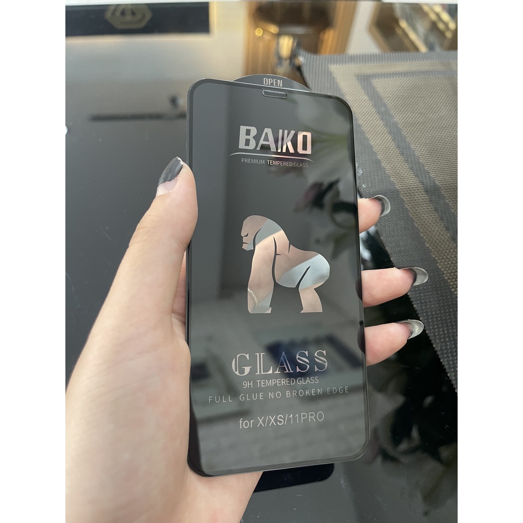 Kính Cường Lực iPhone Chính Hãng BAIKO full màn, siêu cứng chống bụi màng loa cho ip X/XS/11pro/XR/11