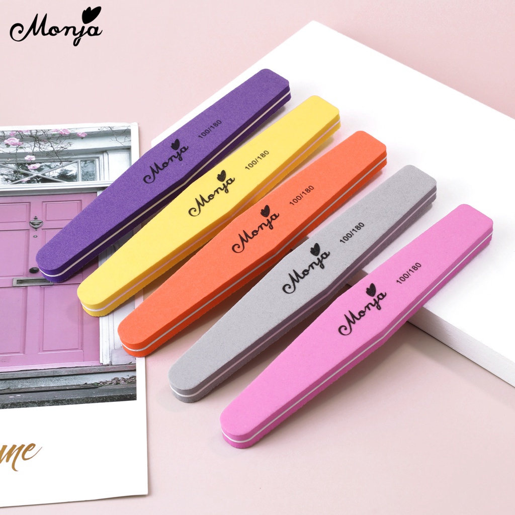 Bộ 5 / 10 / 100 / 180 miếng xốp nhám Monja dùng đánh bóng móng tay tiện lợi