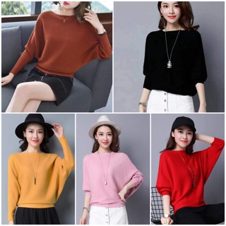 Bán sỉ áo len cánh dơi cổ thuyền cá tính