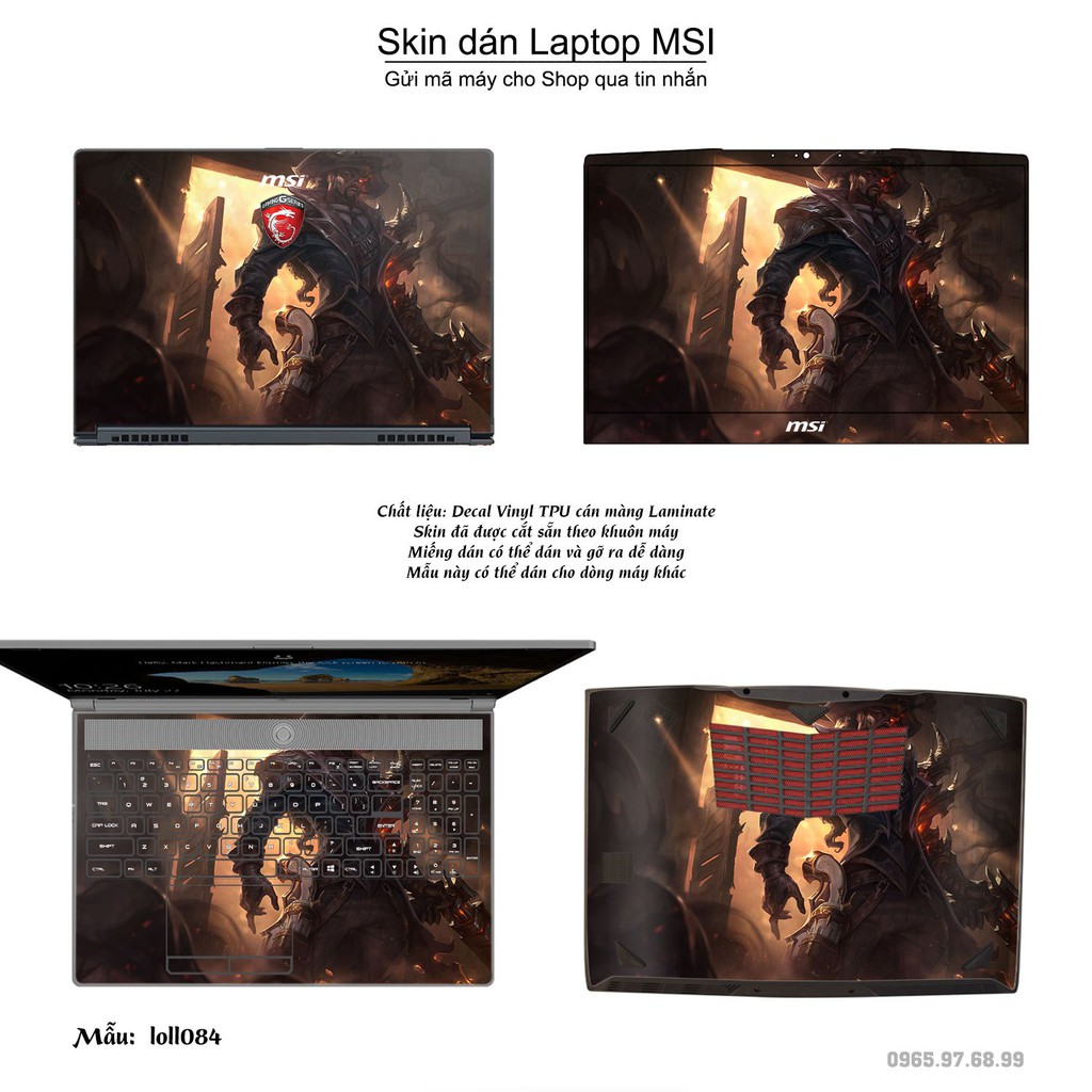 Skin dán Laptop MSI in hình Liên Minh Huyền Thoại nhiều mẫu 12 (inbox mã máy cho Shop)