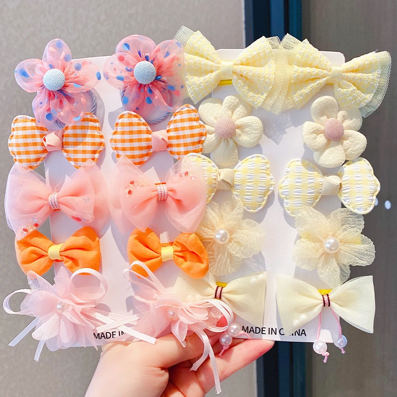 Set 5 Kẹp tóc HÌNH NƠ / Hoa Thời Trang phong cách Hàn Quốc Cho Bé