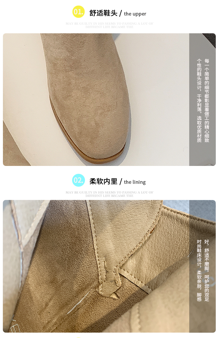 Bốt Nữ đính Nơ hoa gót vuông cao 5P Cổ Cao Da Lộn Phong Cách Pháp | BigBuy360 - bigbuy360.vn